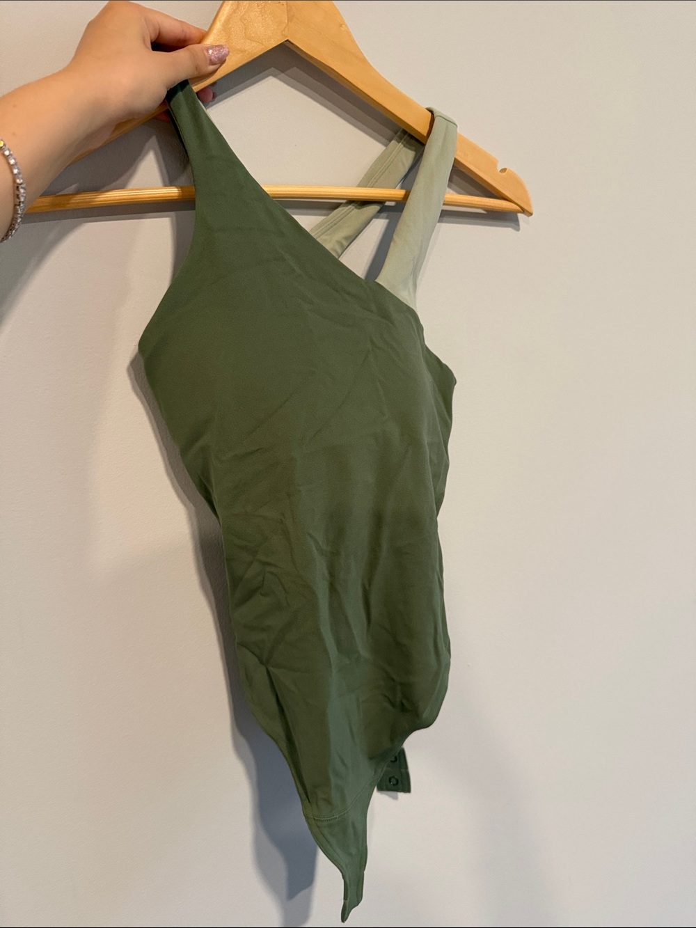 lululemon athletica Two-Tone Olive Green Swimsuit
